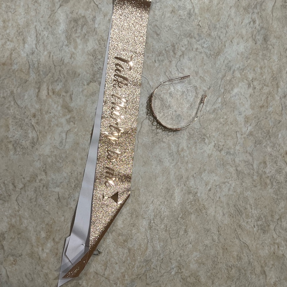 30th Birthday Gold Glitter Sash and Tiara Set